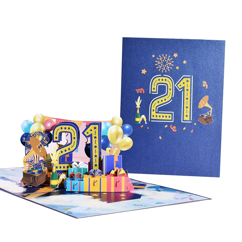 3D Pop Up Cards Romantic Anniversary Greeting Card 1st 10/18/20/30/40/100th Anniversary for Valentines Day Wedding All Occasion: 21th