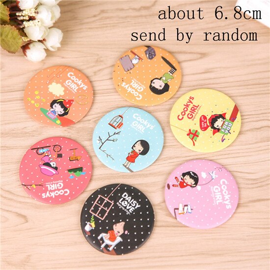 Double-Sided Oval Shaped Makeup Mirrors Stainless Steel Cosmetic Mirrors Foldable Mini Makeup Mirrors: pattern 6