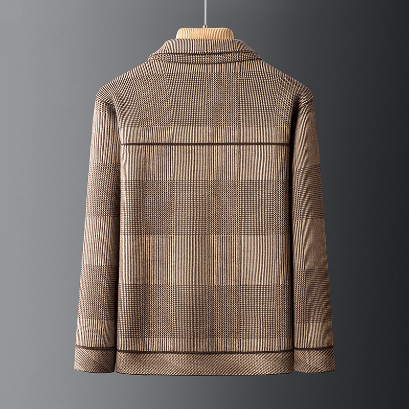 Manteau de de styliste anglais pour hommes, automne hiver, veste d&#39;affaires décontractée, pardessus en laine rayé,