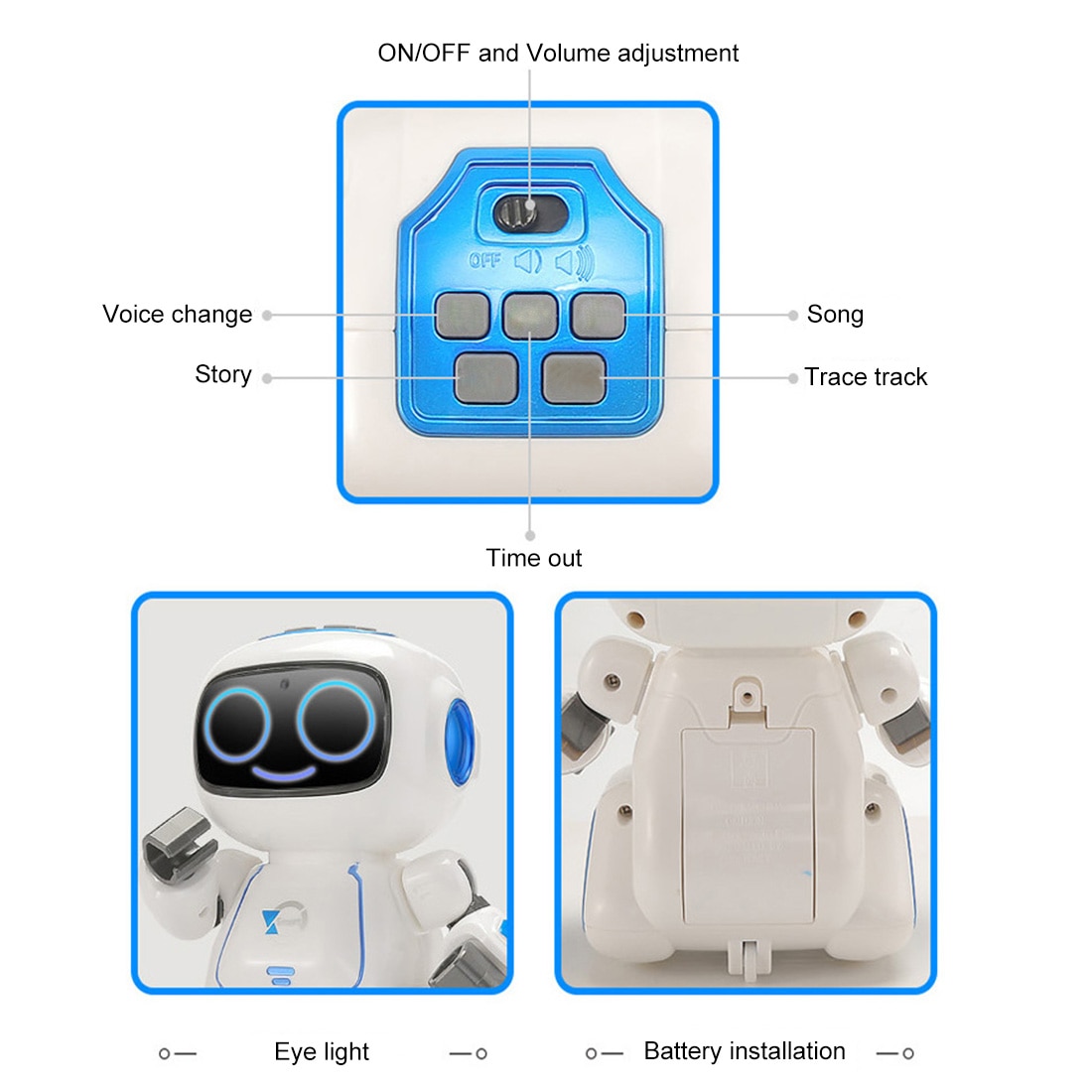 Robot interactivo inteligente con reconocimiento de voz para niños, juguete para cantar, bailar, función de bucle de voz, edición en inglés