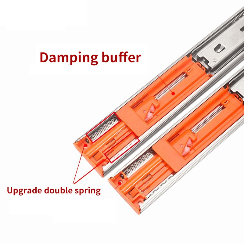10 " - 22" Rvs Lade Slides Soft Close Lade Track Rail Sliding Drie-Sectie Kabinet Slides meubels Hardware