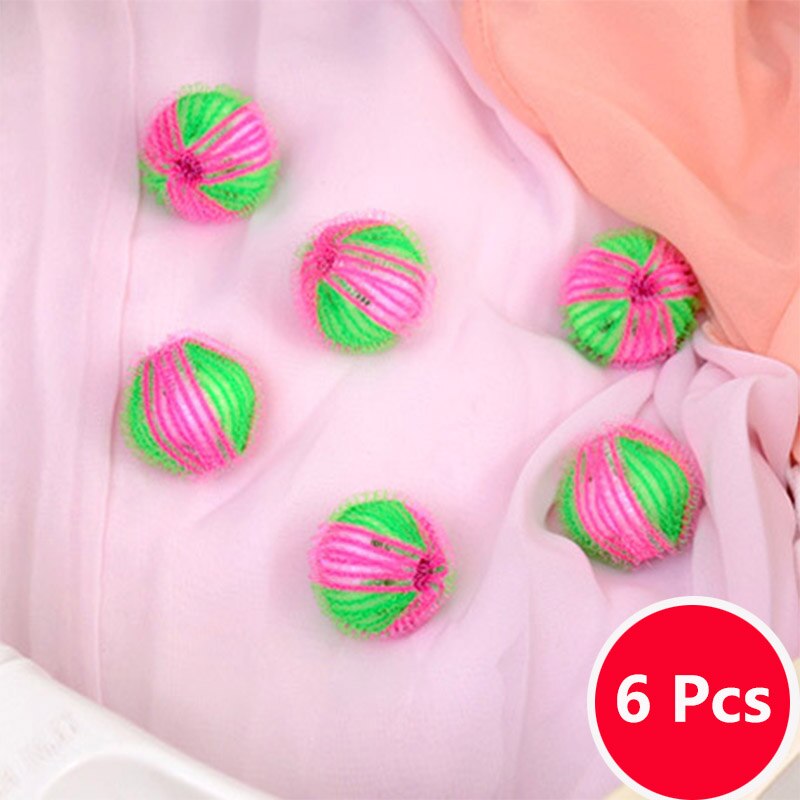 2/4/6Pcs/set Washing Ball Reusable Clean Tools Washing Machine Balls Magic Decontamination Plastic Laundry Ball Dryer Balls: 6Pcs