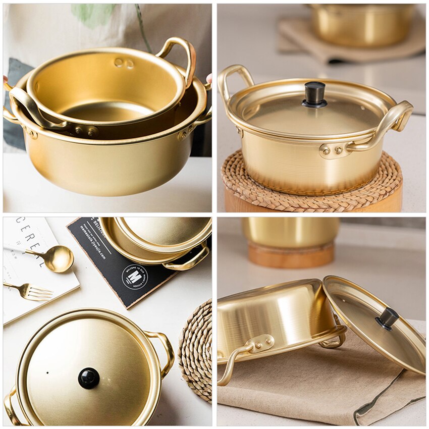 Memdoo 14/18cm ramen macarronetes panelas coreano panela de sopa cozinhar pote de aço inoxidável pote de comida para bebê rápido aquecimento para cozinha