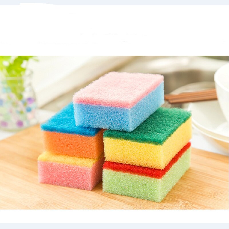 10Pcs Kitchen Accessories Sponge Cleaning Tools Kitchen Supplies Rags Gadgets Scouring Pad Microfiber Tableware Cleaning Cloth T