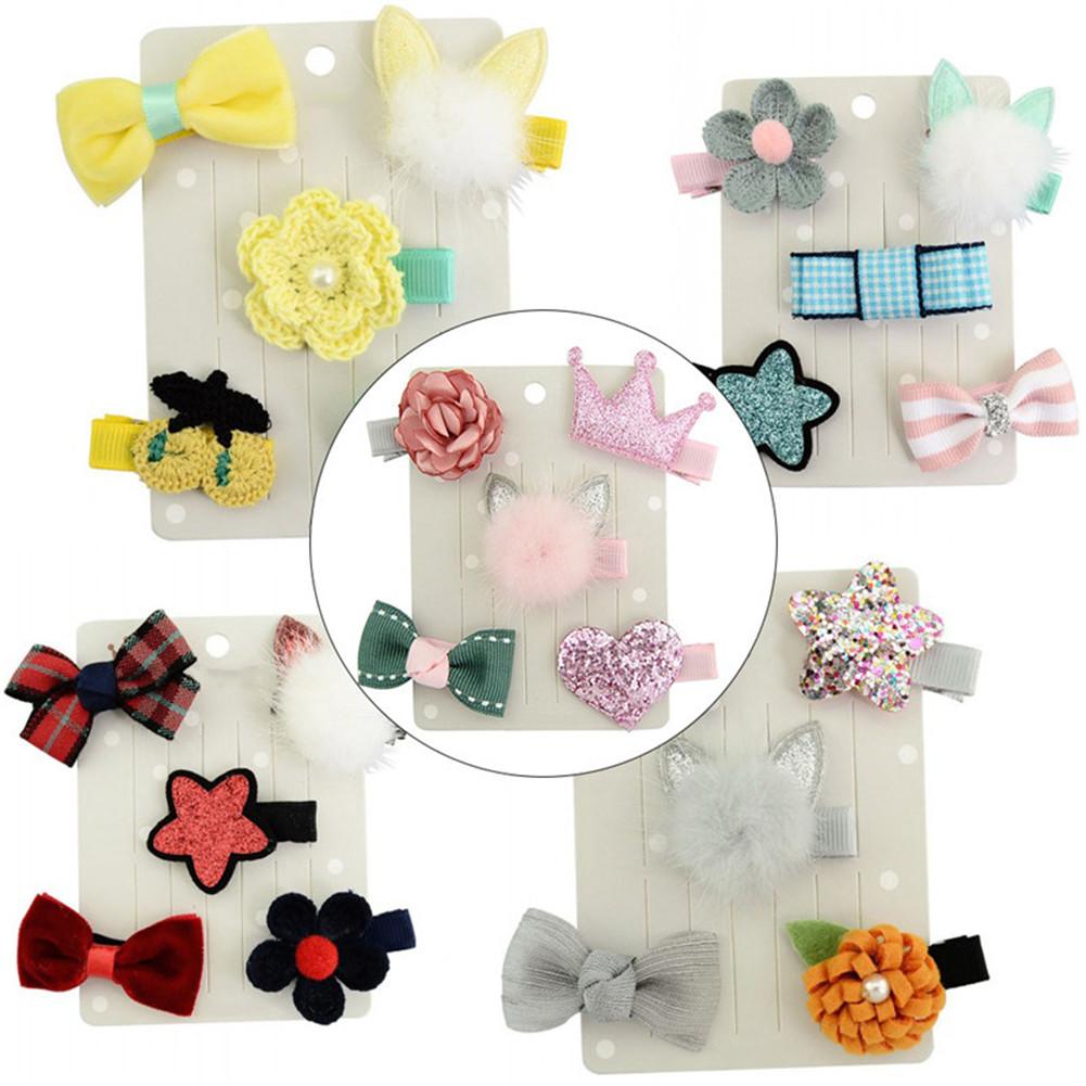 Nette Baby Mädchen Cartoon Pompom Haar Clip Haarnadel Kleinkind Kinder Kinder Haar Zubehör Schöne Bowknot Headwear Haar Hoop Set
