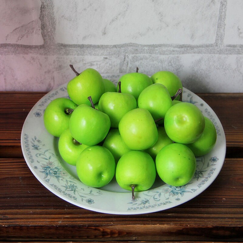 10 stk / sæt mini simulation super små æbler skum plastik kunstig frugt model hjem fest bryllup kunstig dekoration