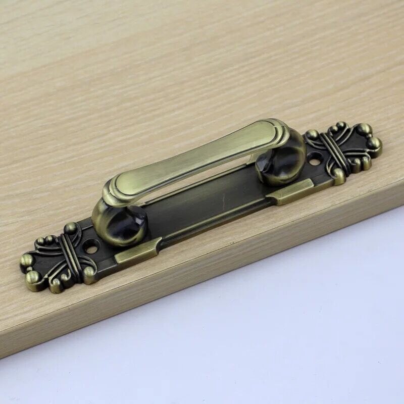 Poignée de porte en cuivre antique avancée, poignée de porte de meuble gravée, poignée de porte en verre rétro, accessoires de quincaillerie
