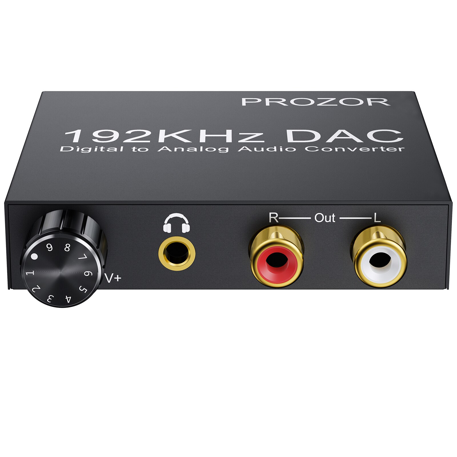 PROZOR DAC Audio Digital Converter L/R RCA 3.5mm Output With Volume Control Coaxial SPDIF Toslink to Analog Stereo Audio Adapter