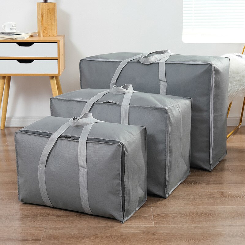 Moving Bag For Home Bedding 3 Sizes Solid Color Quilt Organizer Thicken Woven Handbag Wardrobe Clothes Foldable Storage Bags