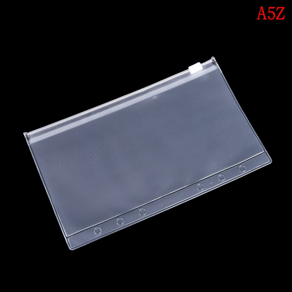 A5/a6 gennemsigtige refill organizer lynlås konvolut binder lomme brevpapir: A5z