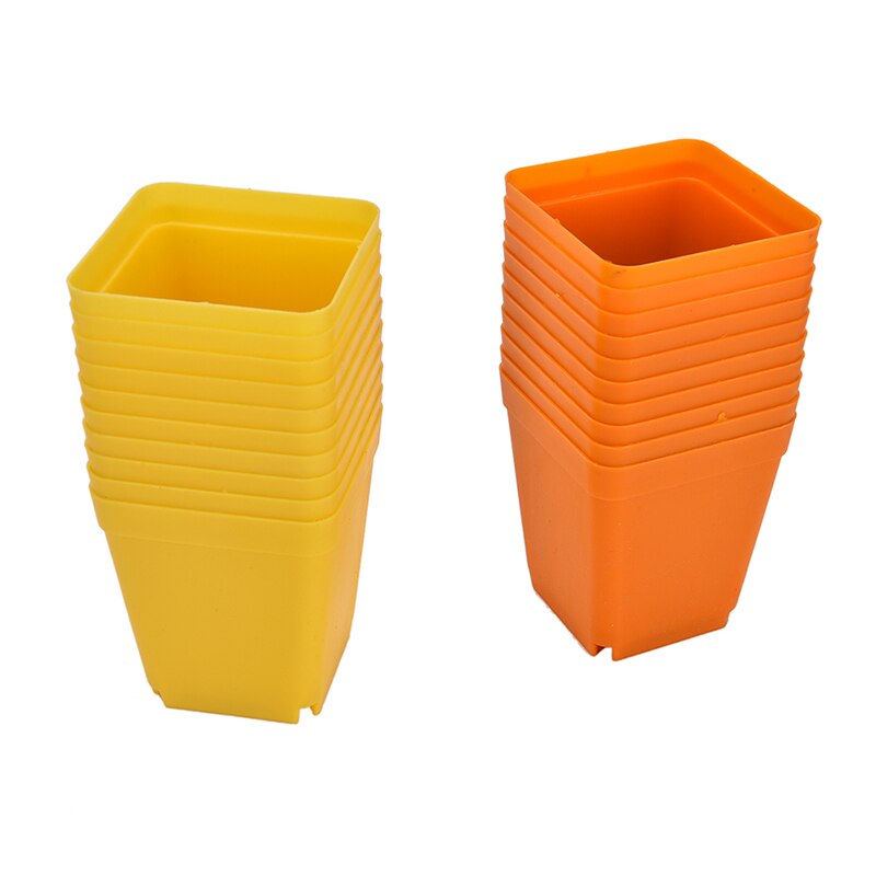 Jardinière plastique multicolore 10 pièces | Pot carré de plantes en plastique, Pot de fleur, de jardin, décor de maison