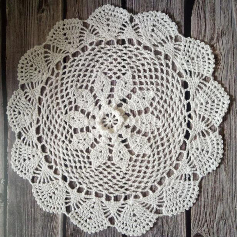 Ronde Handgemaakte Katoenen Placemat Cup Coaster Mok Keuken Kerst Bruiloft Tafel Plaats Mat Doek Kant Gehaakte Thee Kleedje Schotel Pad
