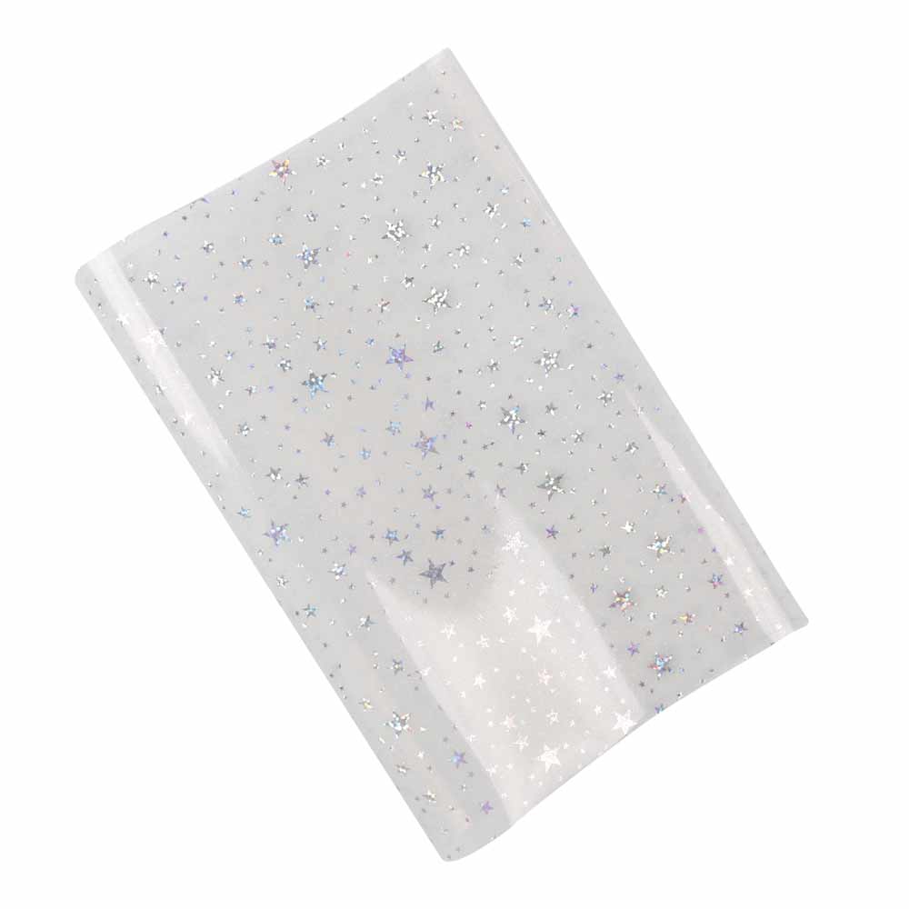 Jojo Bows 22*30Cm Transparante Pvc Synthetisch Leer Stof Gedrukt Dot Blingbling Ster Blad Voor Diy Hoofddeksels Haar bows Materiaal: 01