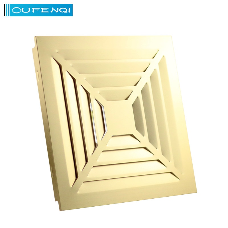 OUFENQI 300mm aluminum alloy panel integrated ceiling ventilation square centrifugal fan diffuser
