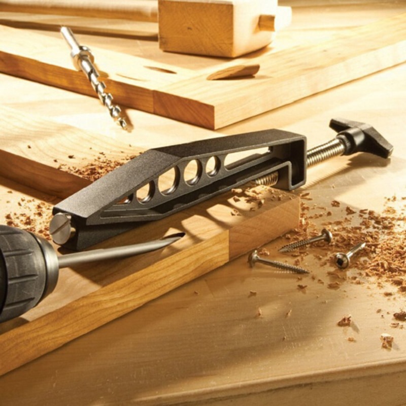 Woodworking Drills locator Retaining Clip DIY Woodworking Inclined Hole Fixing Clamp Pull Tools F clip T3