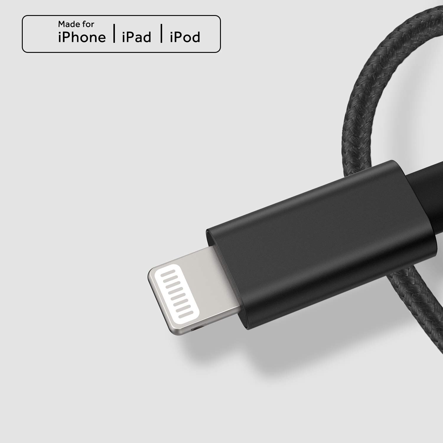Typ C zu Blitz Kabel Schnelle Ladung 2,4 EINE Daten Kabel Nylon Geflochtene Schwarz 1M Kompatibel mit iPhone iPad verwenden mit Typ C Ladegerät