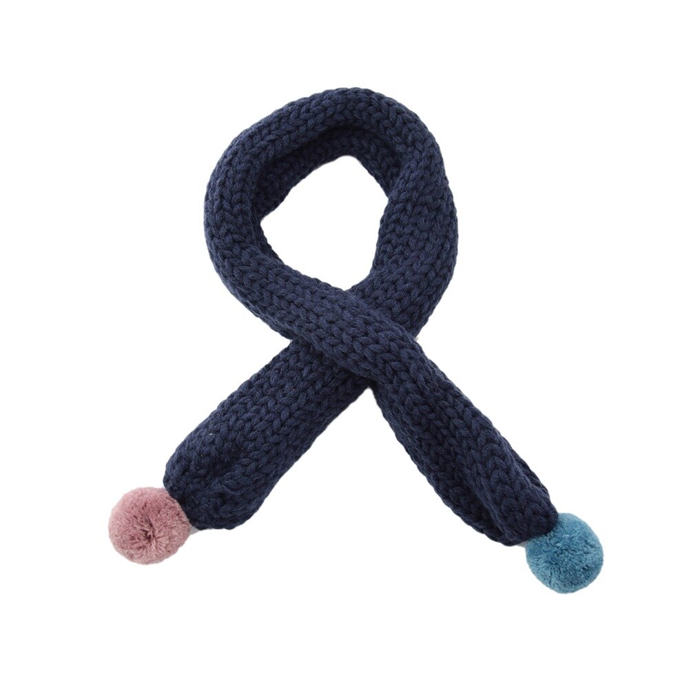 Écharpe d&#39;hiver en laine tricotée pour enfants, écharpe de couleur Pure, bavoir assorti pour bébé, garçons et filles: 1