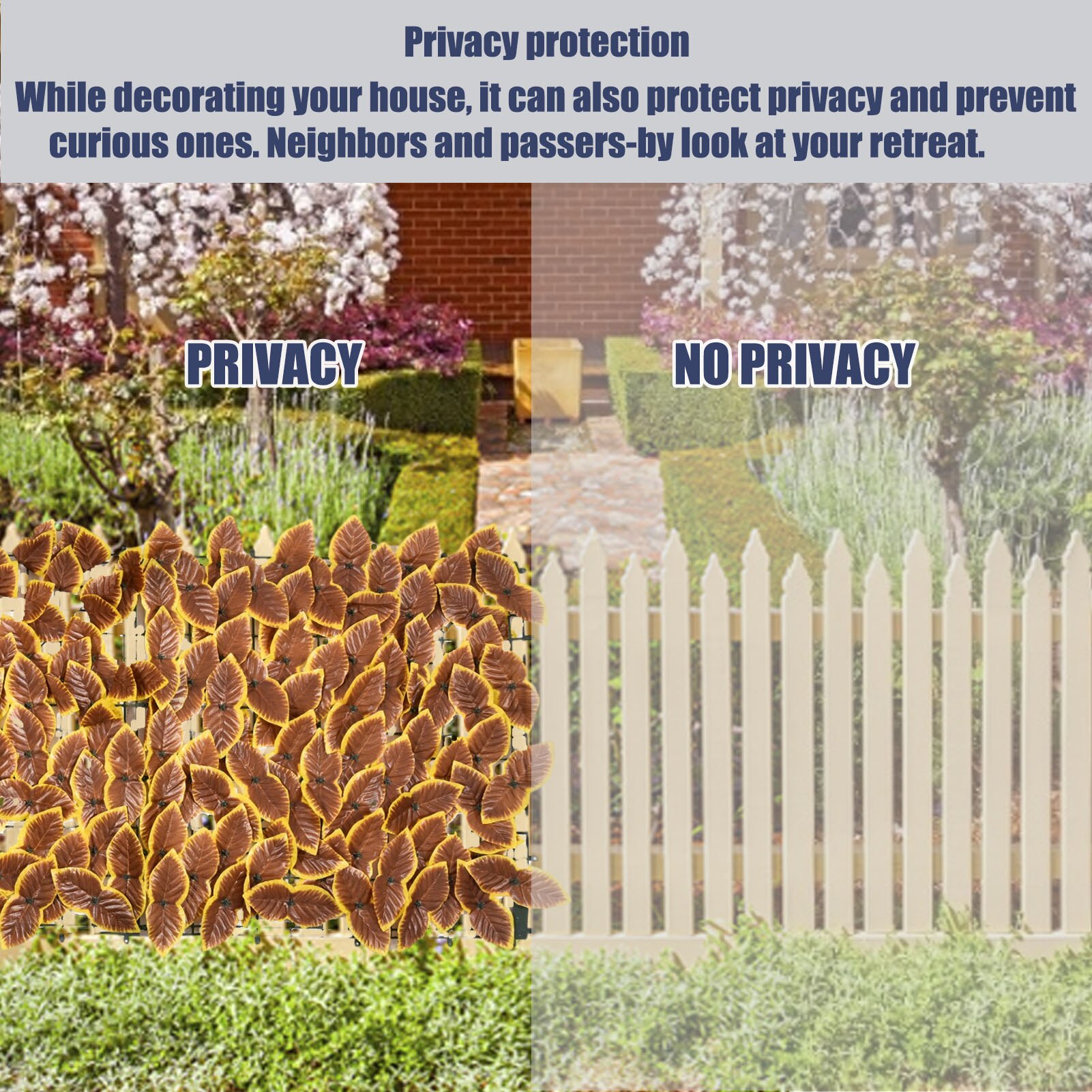 Artificial Leaf Garden Fence Screening Roll UV Fade Protected Privacy Artificial Fence Wall Landscaping Ivy Garden Fence Panel