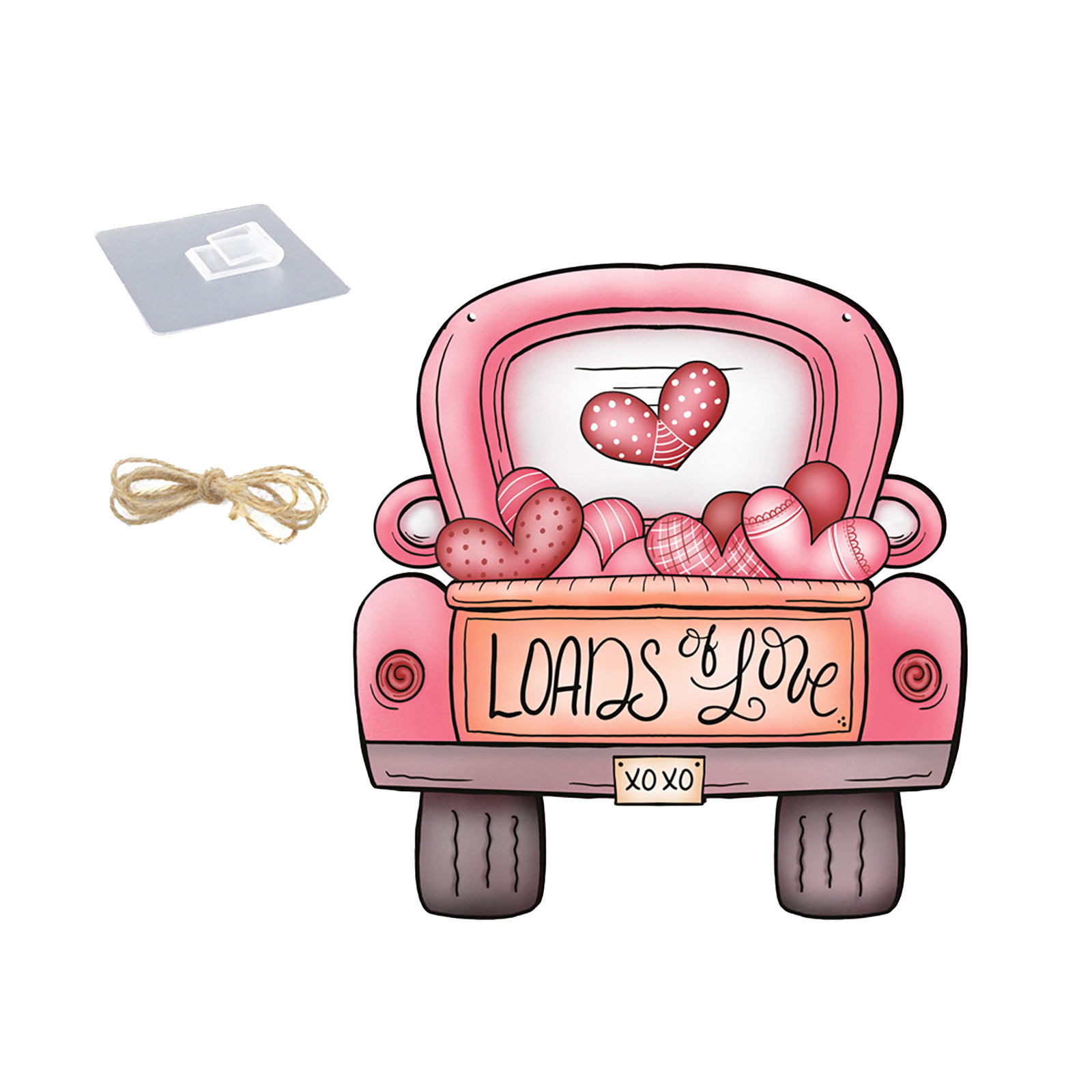 Decorazioni per gnomi di san valentino per porta d'ingresso cartello per porta di san valentino in legno Set di ornamenti per la famiglia di ghirlande per porte di san valentino: Default Title