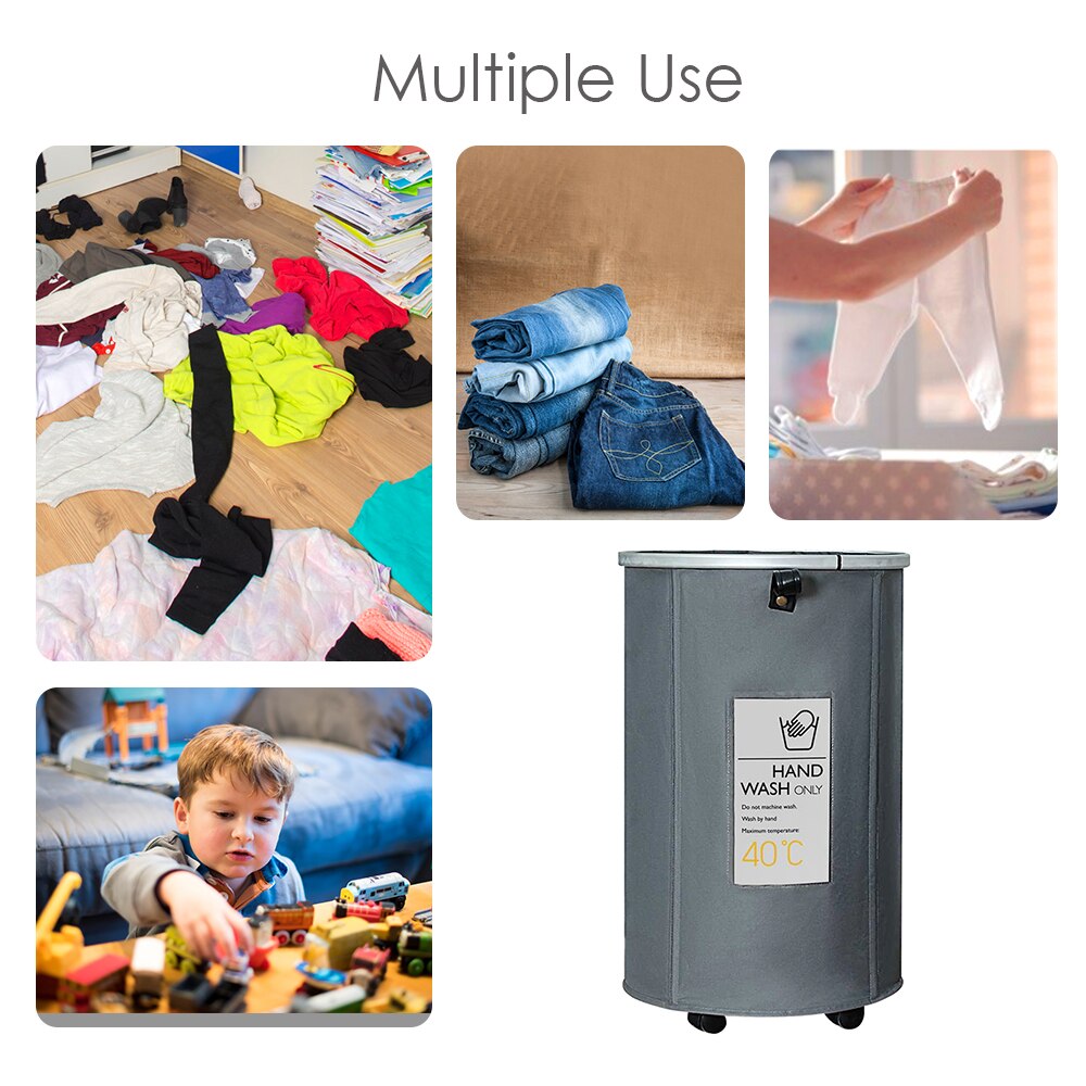Cesto para la ropa sucia plegable con ruedas, cesta para la colada de casa, grande