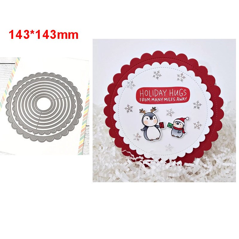 Stripes Frame Stacked Circles Letter Board Slim Die Cuts Metal Cutting Dies for DIY Scrapbooking Cards Crafts Dies 06: H5670