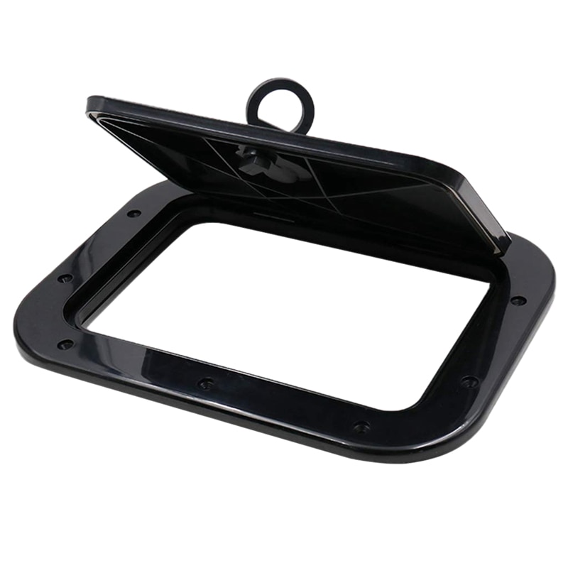 Couvercle d'accès de plaque de pont marin retirer la trappe d'inspection avec loquet pour bateau Kayak canoë, 14.96x11.02 pouce/380x280mm -Blac