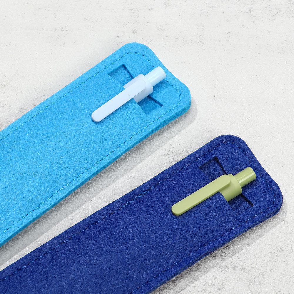 1Pc Vilt Pen Pouch Houder Enkel Gat Roller Balpen Vulpen Zak Potlood Tas School Kantoorbenodigdheden Zwart blauw Rood