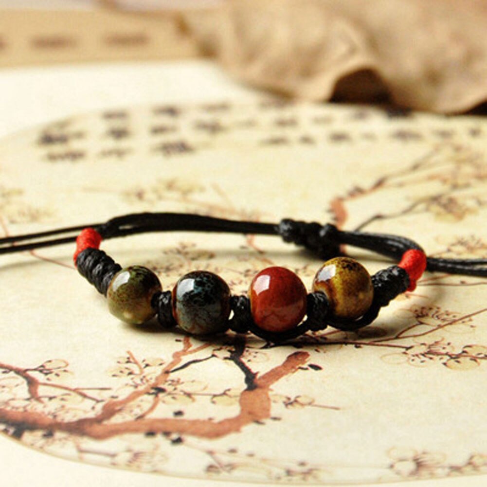 Vintage Kralen Armband Handgemaakte Geweven Elegante Armbanden Geometrische Bloem Glazuur Kralen Armband Voor Vrouwen Mannen Sieraden