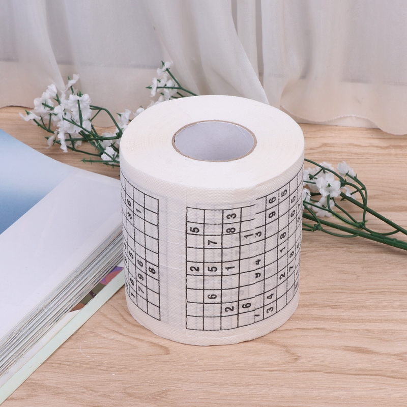 Duurzaam Sudoku Gedrukt Tissue Papier Creatieve Grappig Spel Toiletpapier Roll 2-Layer Spel Tissues