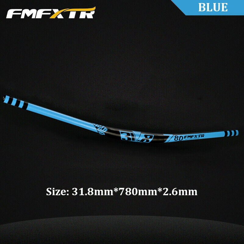 FMFXTR MTB Bicycle Handlebar Aluminum Alloy 780*31.8mm Racing Bike Rise Handlebar Mountain Bike Handle Bars Cycling Accesorios: Bule-31.8-780