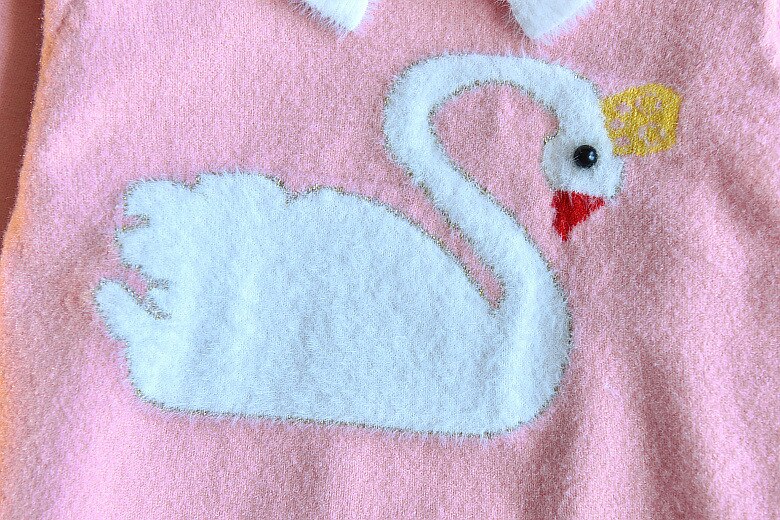 Baby meisje kleding kristal fluwelen cartoon zwaan trui trui tweedelige dikke warme trui rok baby buitenlandse trui set