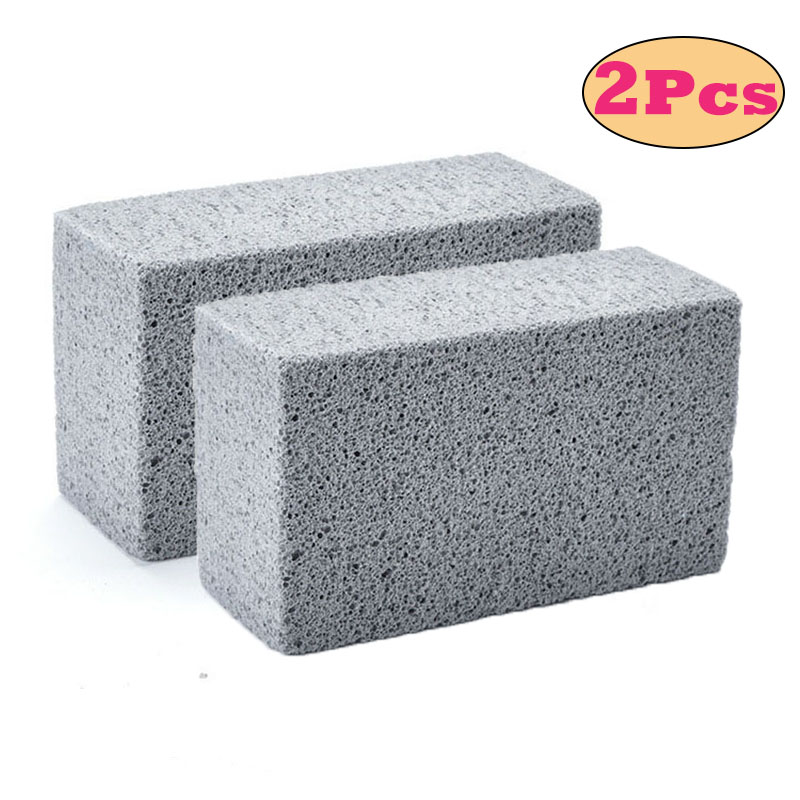 BBQ Cleaner Barbecue Grill Cleaning Brick Non Slip Odorless BBQ Cleaning Stone Stains Cleaner for Grill Mesh BBQ Accessories: 2Pcs brick-A