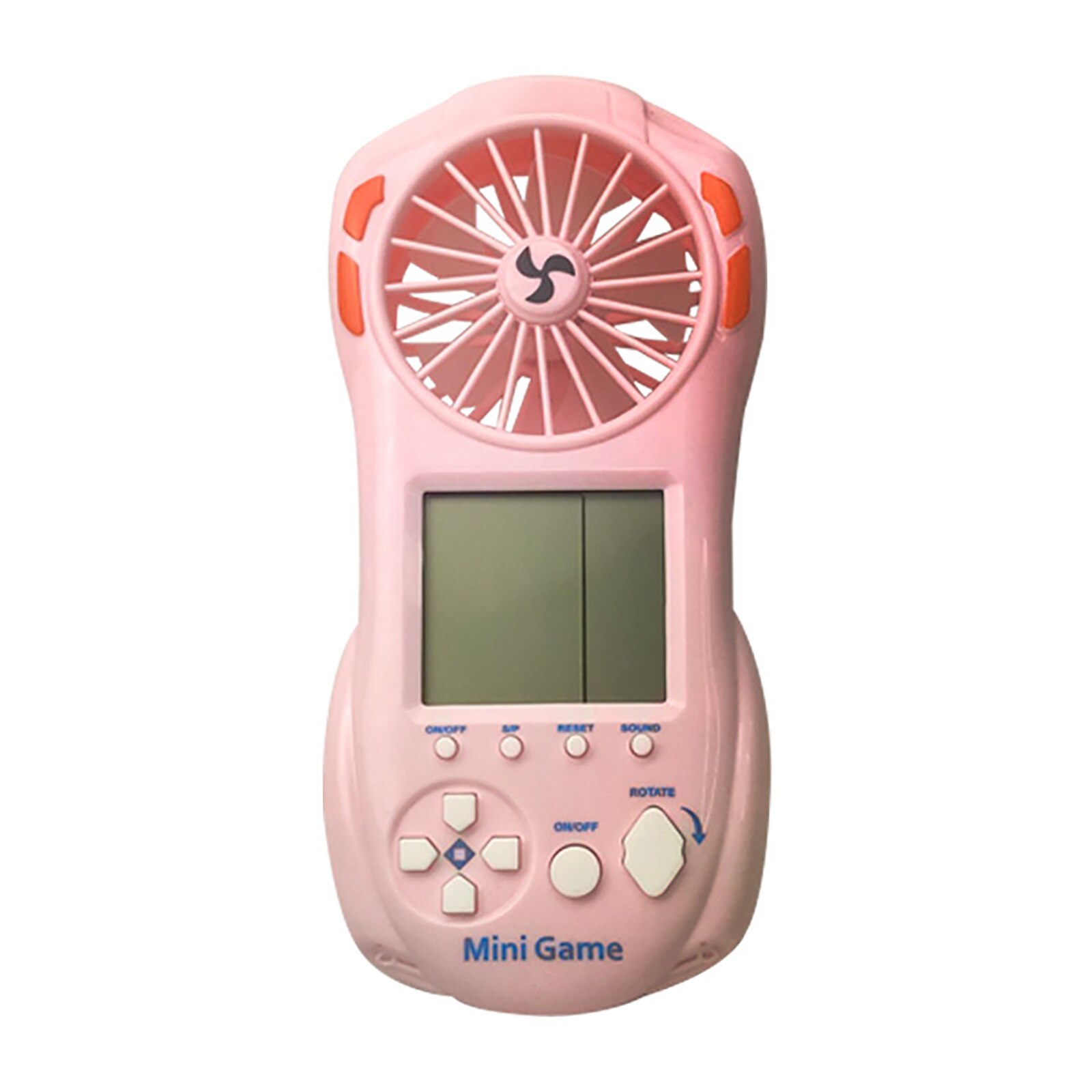 Handheld foldable retro game console with USB fan and color display 23 game console for Kids Adults: Pink