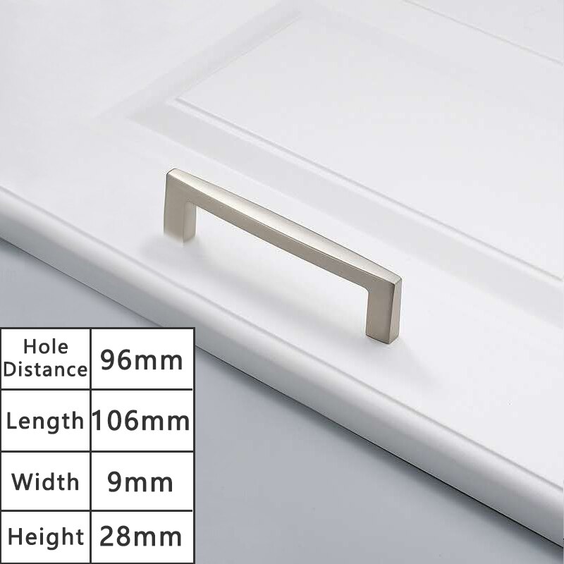 YUTOKO European Style Matte Gold Cabinet Handles Solid Brass Kitchen Cupboard Pulls Drawer Knobs Furniture Handle Hardware: 105-96mm Gray