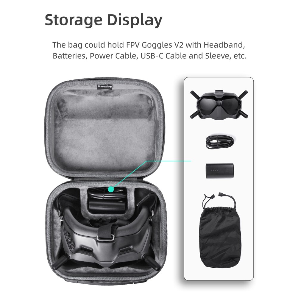 ALLOYSEED DJI FPV occhiali volanti V2 custodia custodia valigia protezione anticaduta per accessori DJI FPV