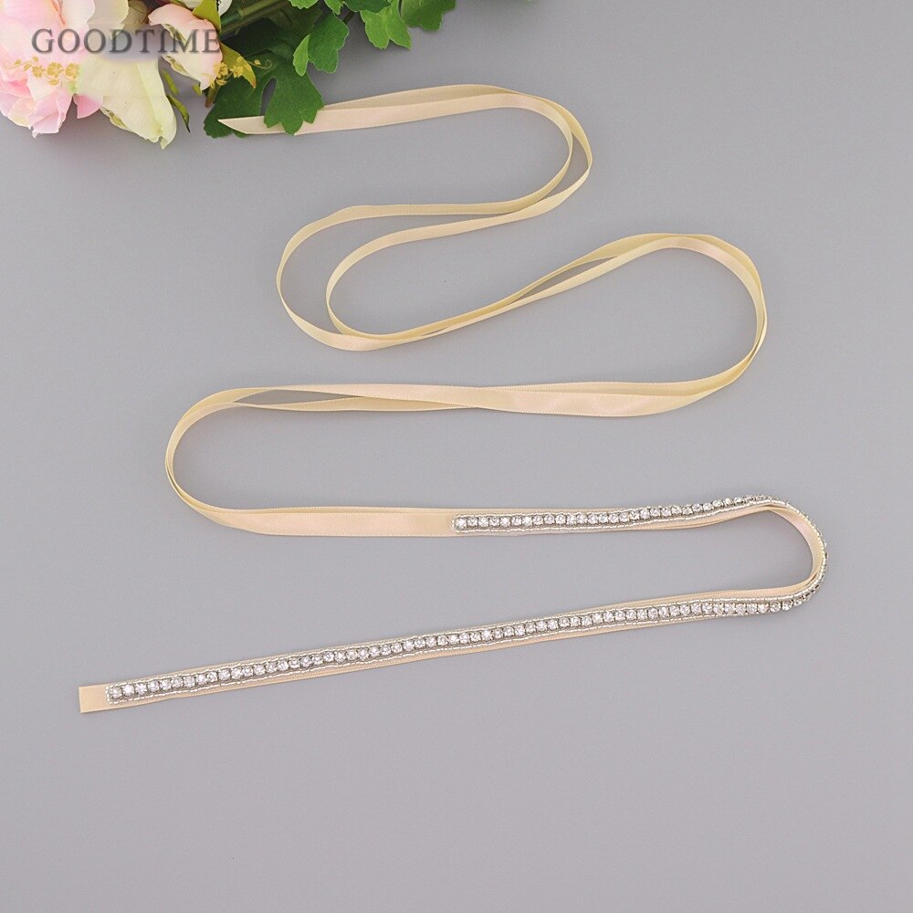 Wedding Belt Rhinestone Bridal Wedding Belt Thin Belt Long Narrow Wedding Dress Accessories Bridal Sash For Women Girl