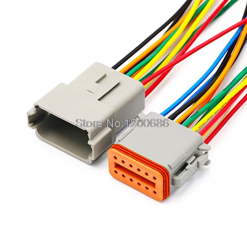 20CM Deutsch DT 2 3 4 6 8 12 broches connecteur de fil électrique étanche Kit de prise harnais de fil: DT04-12P