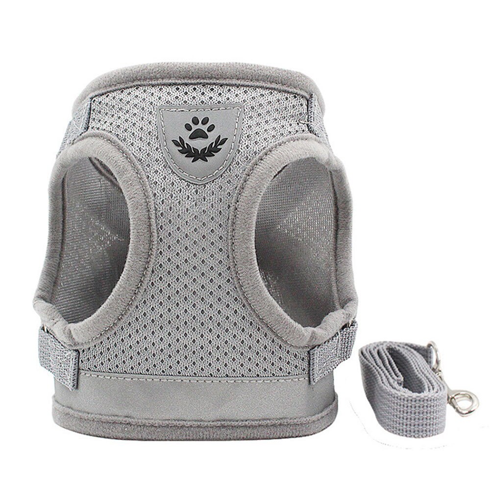 Harnais de chien en maille de Nylon pour petits chiens moyens gilet de chiot Chihuahua harnais de chat de marche réfléchissant laisse de plomb