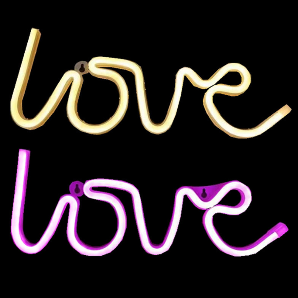 LED Néon LOVE CŒUR - Mariage Fête Déco - Blanc Chaud - Lampe Nuit Déco Maison