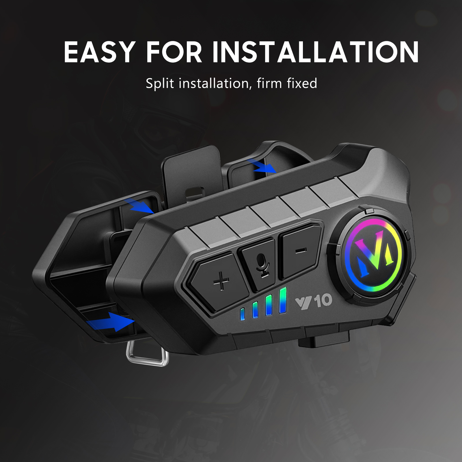 kabellos Headset Helm Lautsprecher Motorrad BT Gegensprechanlage Zubehör Kopfhörer Anruf Schwarz Motorrad Mann