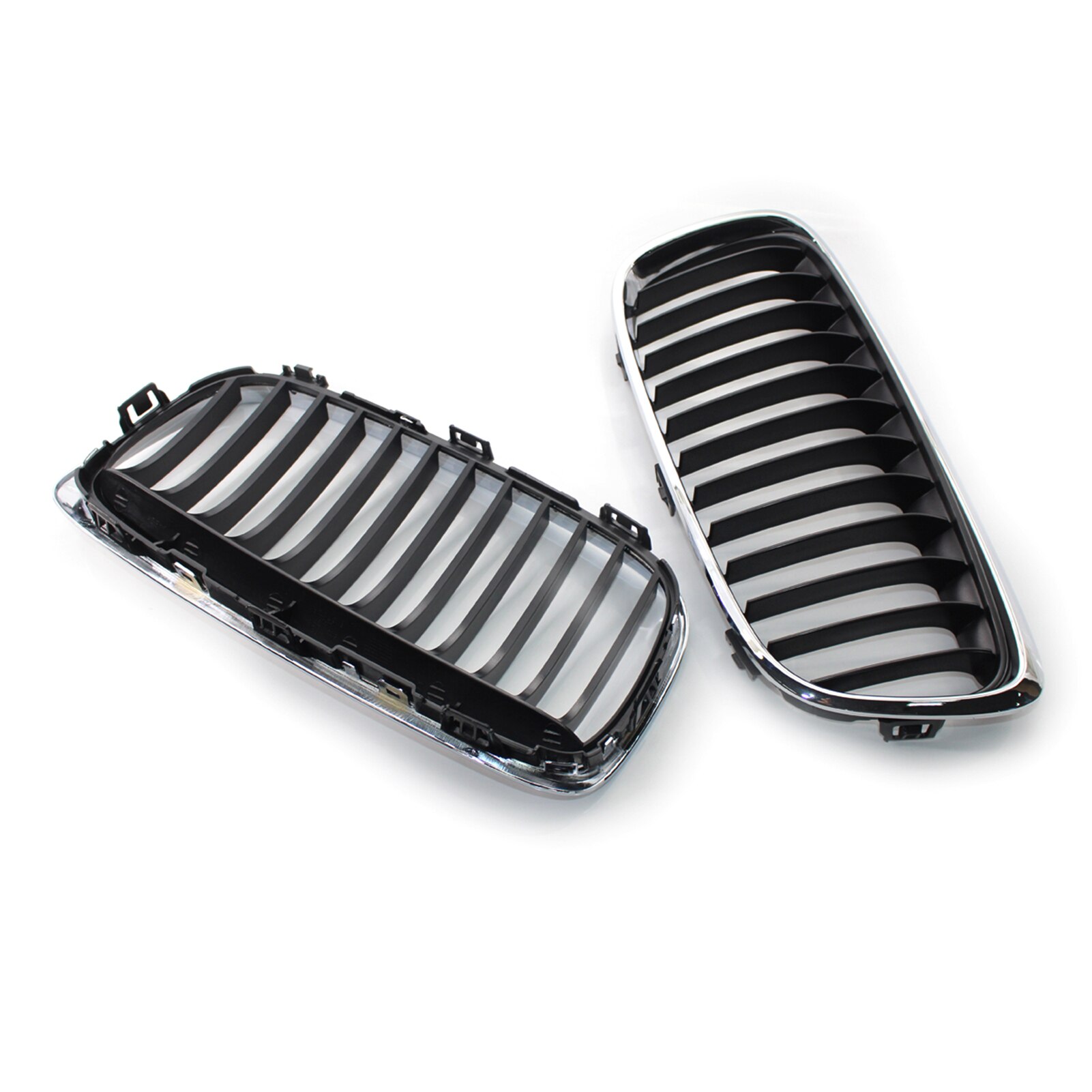 1 par coche rejillas rejilla delantera ovoide doble parrillas brillo reemplazo negro para BMW F45