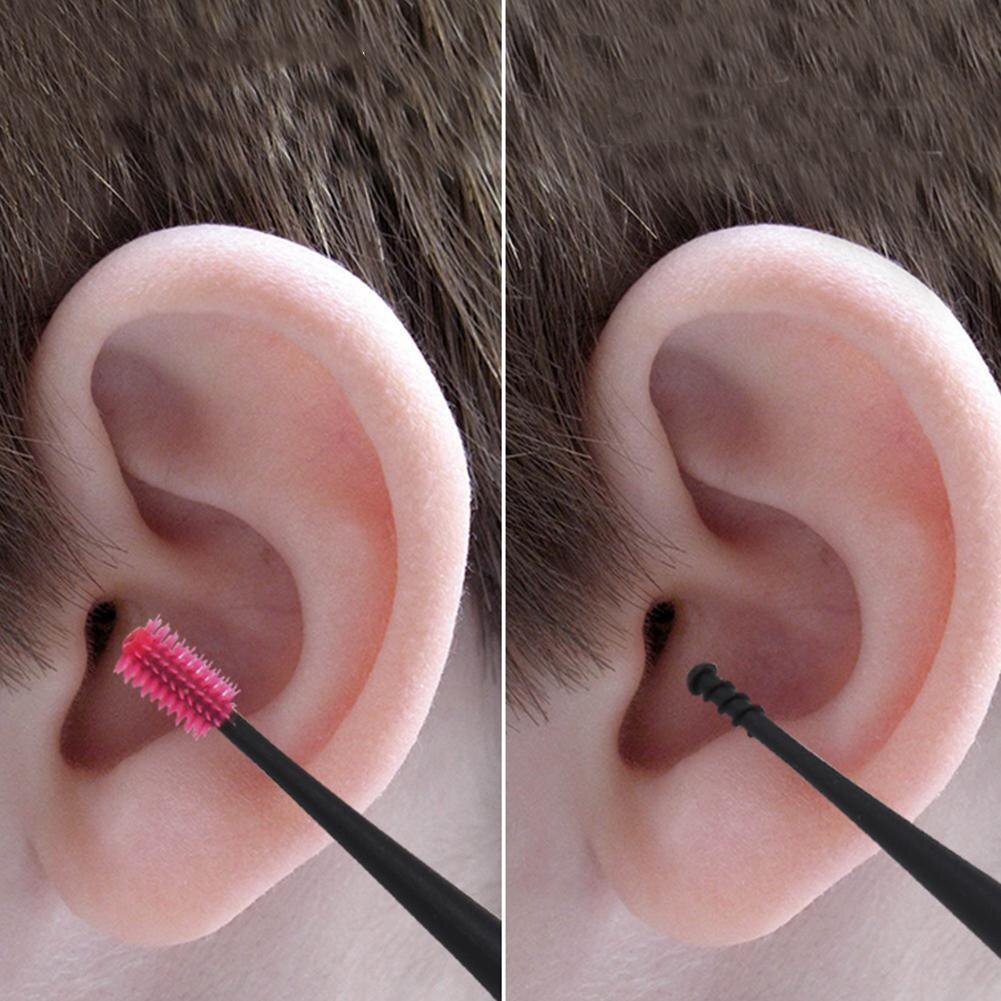 1Pcs Zachte Siliconen Dubbele Hoofd Oor Pick Oor Schoon Tool Double-Ended Earpick Ear Wax Curette Remover Oor schoner