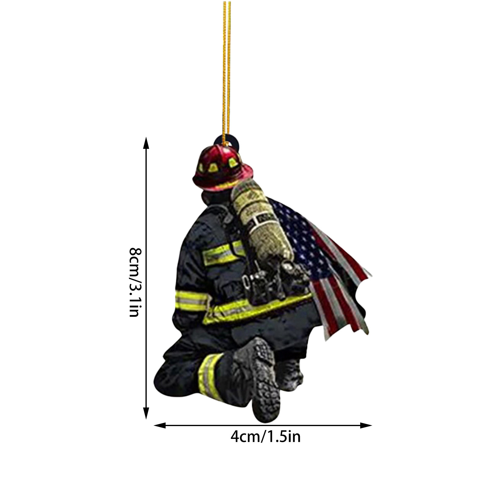 Christmas Decoration Acrylic Decoration Christmas Decoration Tree Pendant, Wall Window, Car Firefighter Pendant Set