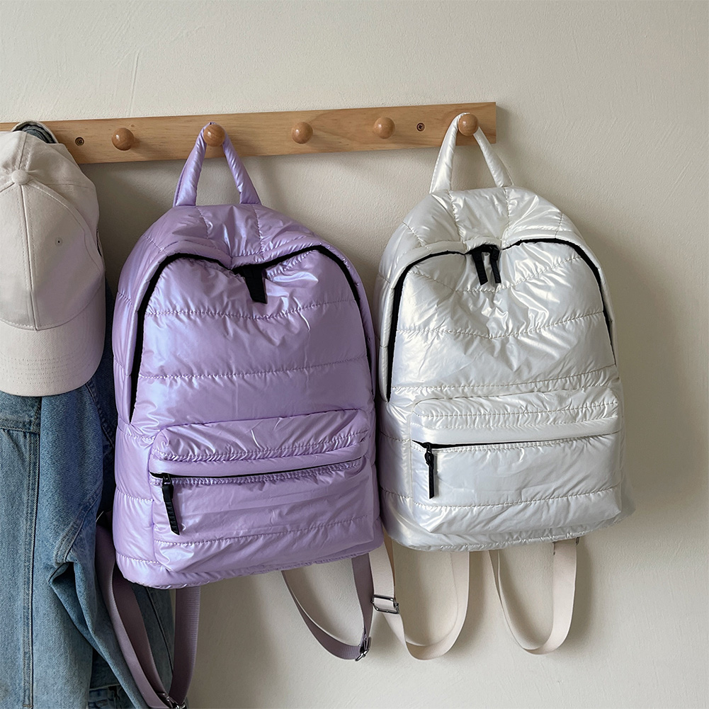 Stevige Dons Knapzak Met Grote Capaciteit Gewatteerde Rugzak Tienerstudent Schooltas Met Meerdere Zakken Puffer Katoenen Veelzijdige Boekentas