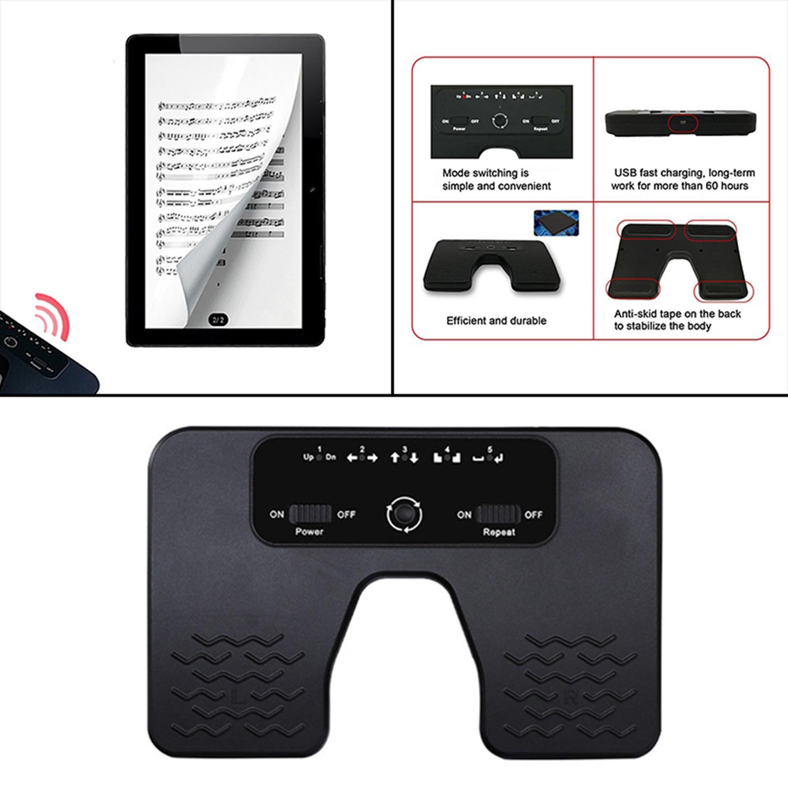 Wireless Page Turner Pedal USB Turning Pages Foot Pedal for Piano Tablets Smartphones