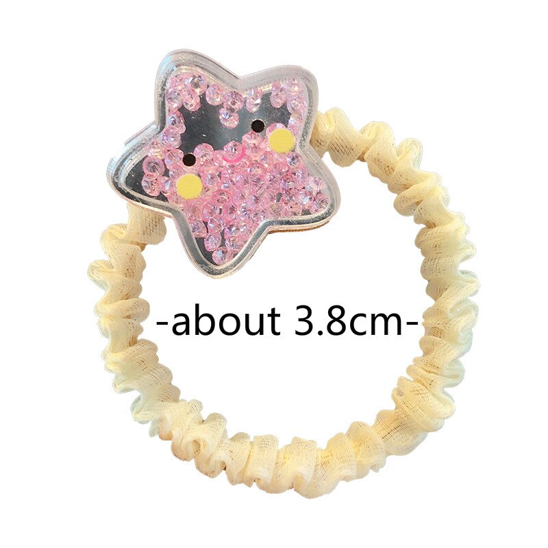 Gomas elásticas para el pelo para niña, gomas de goma para el pelo con dibujos animados de estrellas y arena movediza transparentes, dulces, accesorios para el cabello para niña