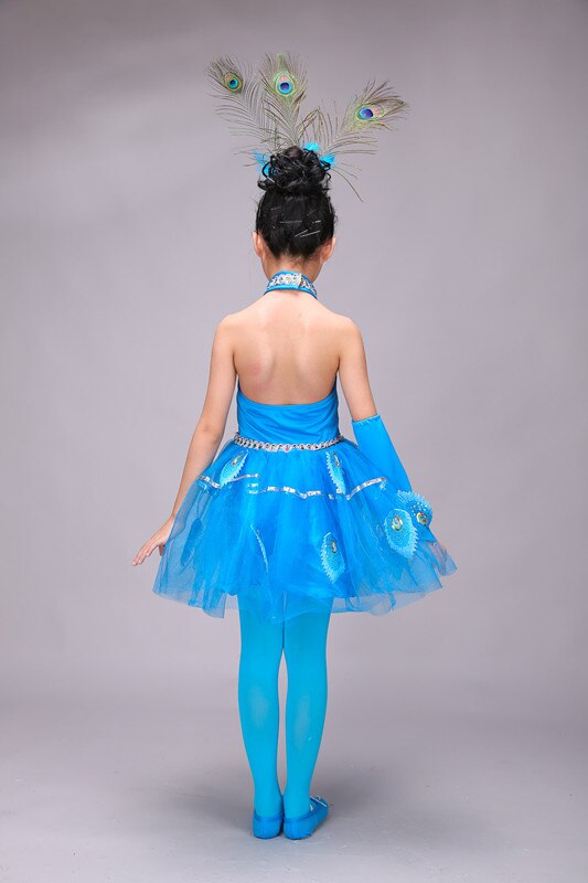 Nuevos niños Dai trajes de baile niñas trajes niñas Pavo Real baile nacional chino trajes niñas danza nacional