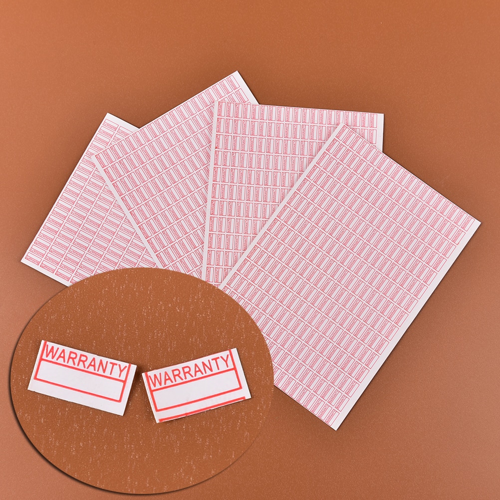 1000 stks/pak Garantie Vervalt Indien Verwijderd Sticker Beveiliging Seal Rode Kleur Rechthoek Fragiele Label Size 10mm * 5mm