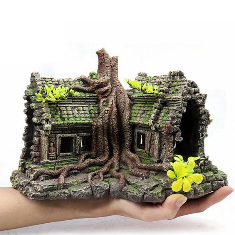 Résine Imitation bois racine maison ruines Aquarium ornement aquarium aquarium décoration Aquarium accessoires aquarium décor