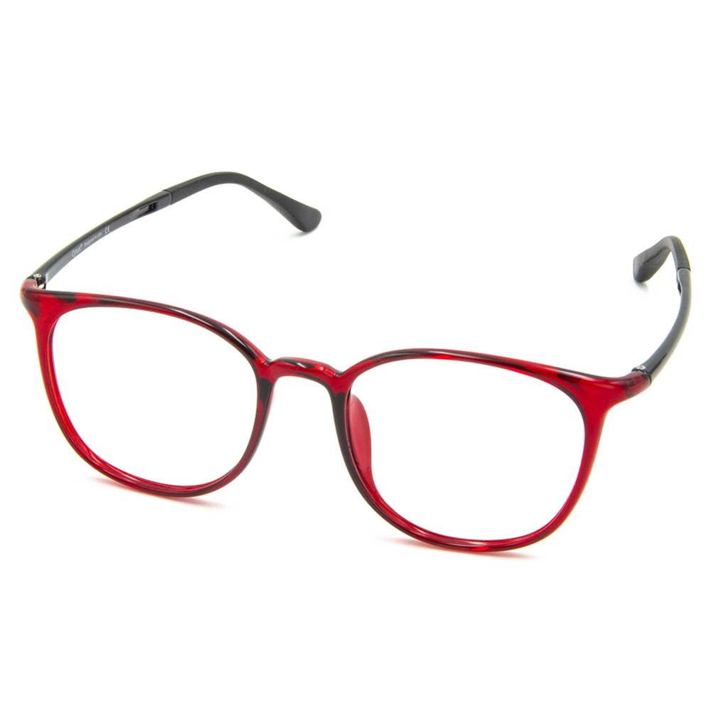 Cyxus Retro, gafas de protección contra luz azul para aliviar la tensión ocular, montura UL Super Flexible, lentes transparentes, Unisex, gafas para ordenador 8061: wine red